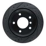 R1 09-16 BMW Z4 Rear Left Drilled & Slotted Black Brake Rotor