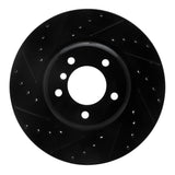R1 06-13 BMW 135I Front Left Drilled & Slotted Black Brake Rotor