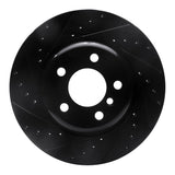 R1 11-16 BMW 528I xDrive Front Left Drilled & Slotted Black Brake Rotor