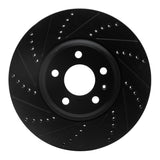 R1 08-12 Audi Q5 (Mexico) Front Left Drilled & Slotted Black Brake Rotor