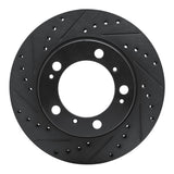 R1 97-04 Porsche Boxster Rear Left Drilled & Slotted Black Brake Rotor