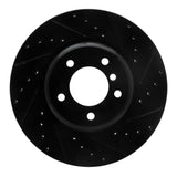 R1 06-13 BMW 135IS Front Right Drilled & Slotted Black Brake Rotor