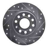 R1 05-18 Audi Q3 Rear Right Drilled & Slotted Silver Brake Rotor