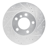 R1 11-16 Mini Cooper Paceman Front Right Drilled & Slotted Silver Brake Rotor