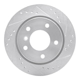 R1 96-05 BMW 323CI Rear Right Drilled & Slotted Silver Brake Rotor