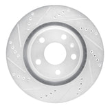 R1 08-15 Audi TT Quattro RS Rear Left Drilled & Slotted Silver Brake Rotor