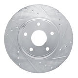 R1 12-20 Chrysler Town & Country Rear Right Drilled & Slotted Silver Brake Rotor