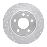 R1 87-92 BMW 735IL Rear Right Drilled & Slotted Silver Brake Rotor