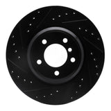 R1 07-15 BMW 335I xDrive Front Left Drilled & Slotted Black Brake Rotor