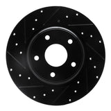 R1 12-20 Chrysler Town & Country Rear Left Drilled & Slotted Black Brake Rotor
