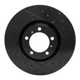 R1 10-24 Audi RS e-Tron GT Right Front Drilled & Slotted Black Brake Rotor