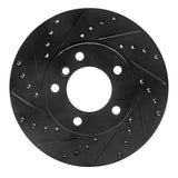 R1 06-13 BMW 125i (Mexico) Front Left Drilled & Slotted Black Brake Rotor