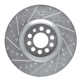 R1 00-06 Audi TT Front Left Drilled & Slotted Silver Brake Rotor