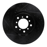 R1 00-03 BMW M5 Right Front Drilled & Slotted Black Brake Rotor