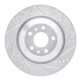 R1 04-18 Audi A8 Rear Right Drilled & Slotted Silver Brake Rotor