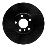 R1 10-18 BMW 535I GT Right Front Drilled & Slotted Black Brake Rotor