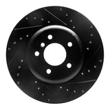 R1 04-10 BMW 650I Convertible Rear Right Drilled & Slotted Black Brake Rotor