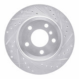 R1 07-19 BMW X6 Rear Right Drilled & Slotted Silver Brake Rotor