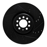 R1 04-06 Audi TT Quattro Right Front Drilled & Slotted Black Brake Rotor