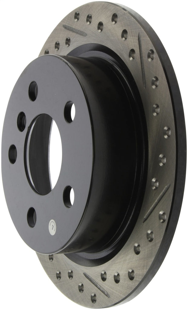 StopTech 14-15 Mini Cooper Base Slotted & Drilled Rear Left Rotor