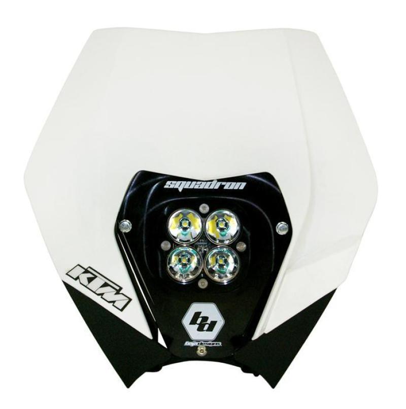 Baja Designs 08-13 KTM Headlight Kit AC w/ Headlight Shell White Squadron Sport
