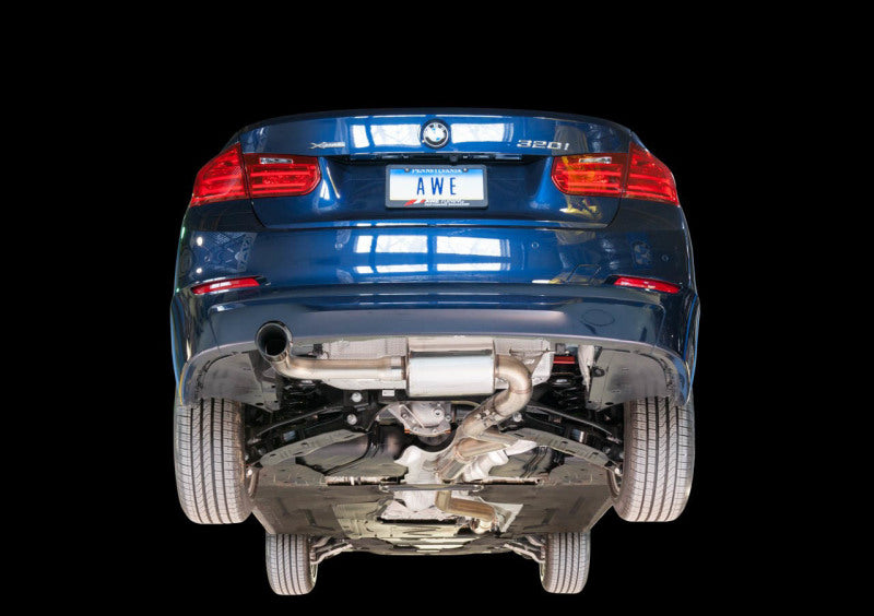 AWE Tuning BMW F30 320i Touring Exhaust w/Performance Mid Pipe - Chrome Silver Tip (90mm)