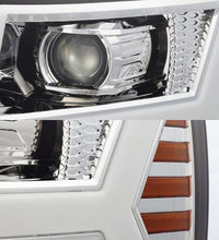 Load image into Gallery viewer, AlphaRex 07-13 Chevy 1500HD PRO-Series Proj Headlights Plank Style Chrome w/Activ Light/Seq Signal