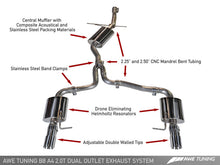 Load image into Gallery viewer, AWE Tuning Audi B8 A4 Touring Edition Exhaust - Dual Outlet Polished Silver Tips