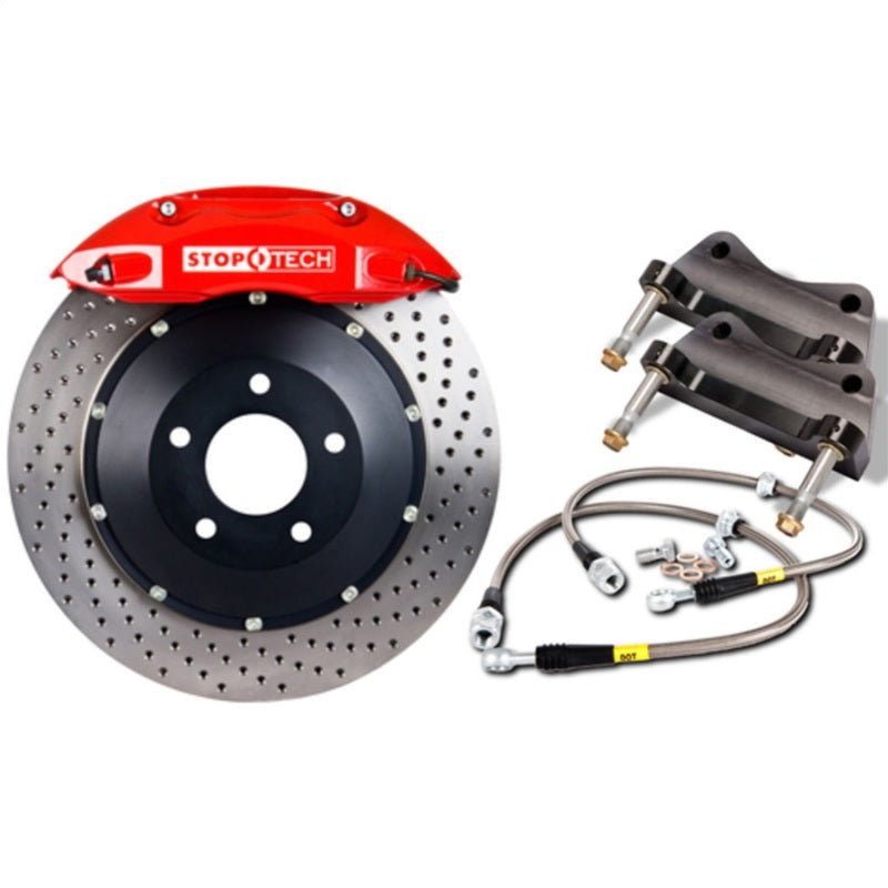 StopTech BBK 01-07 BMW M3 (E46) Front ST-40 Red Caliper Drilled 355x32 Rotors