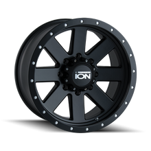 Load image into Gallery viewer, ION Type 134 17x8.5 / 6x135 BP / 6mm Offset / 87mm Hub Matte Black/Black Beadlock Wheel