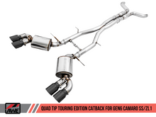 Load image into Gallery viewer, AWE Tuning 16-19 Chevy Camaro SS Non-Res Cat-Back Exhaust -Touring Edition (Quad Diamond Black Tips)