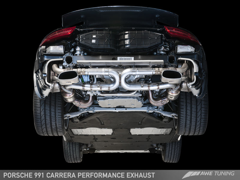 AWE Tuning 991 Carrera Performance Exhaust - Use Stock Tips