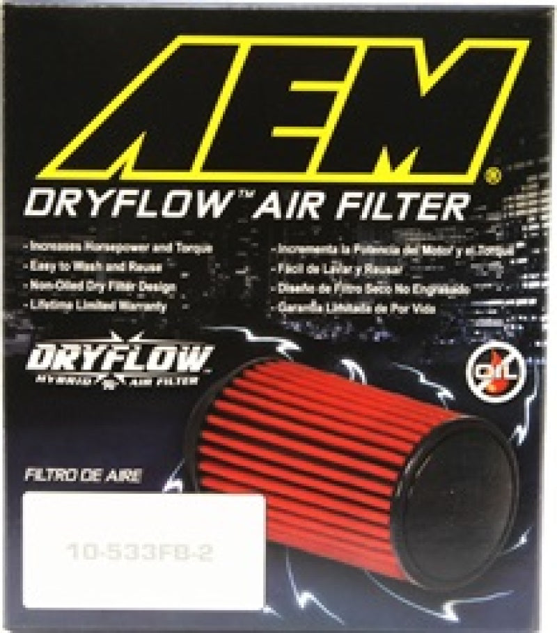 AEM 2.75in Flange 6in x 4.5in Base 6in x 3.8125in Top 5in Height DryFlow Air Filter