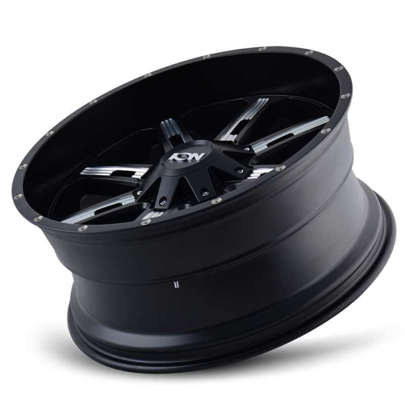 ION Type 184 17x9 / 5x127 BP / -12mm Offset / 87mm Hub Satin Black/Milled Spokes Wheel