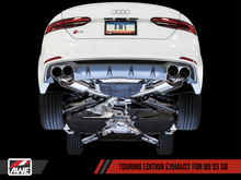 Load image into Gallery viewer, AWE Tuning Audi B9 S5 Sportback Touring Edition Exhaust - Non-Resonated (Black 90mm Tips)