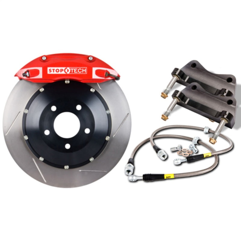 StopTech 99-02 Audi S4 Rear Big Brake Kit Red ST-22 Calipers 328x28mm Slotted Rotors Pads & SS Lines