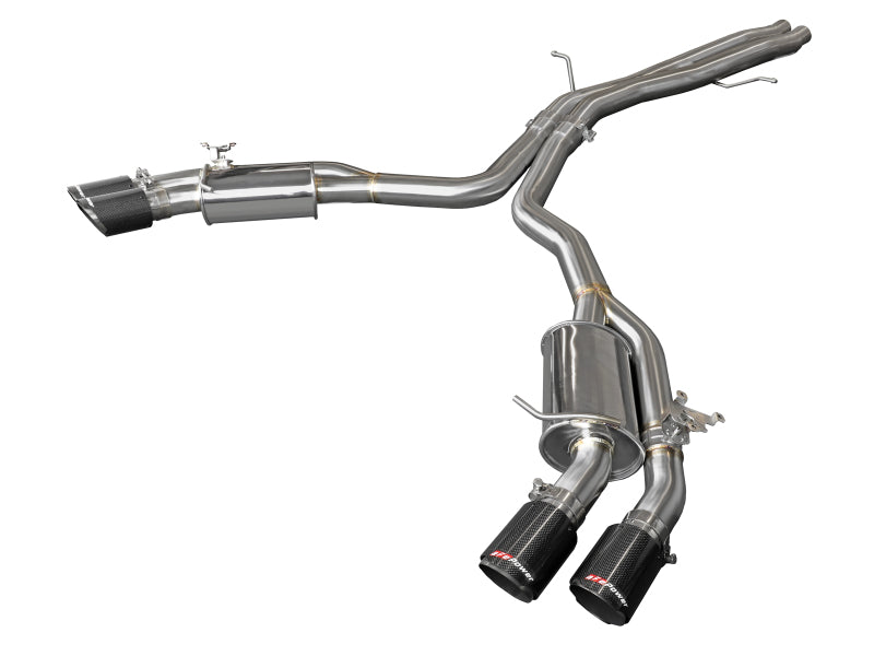 aFe 18-20 Audi RS5 Coupe MACH Force-Xp 3in to 2.5in 304 SS Axle-Back Exhaust System-Quad Carbon Tips