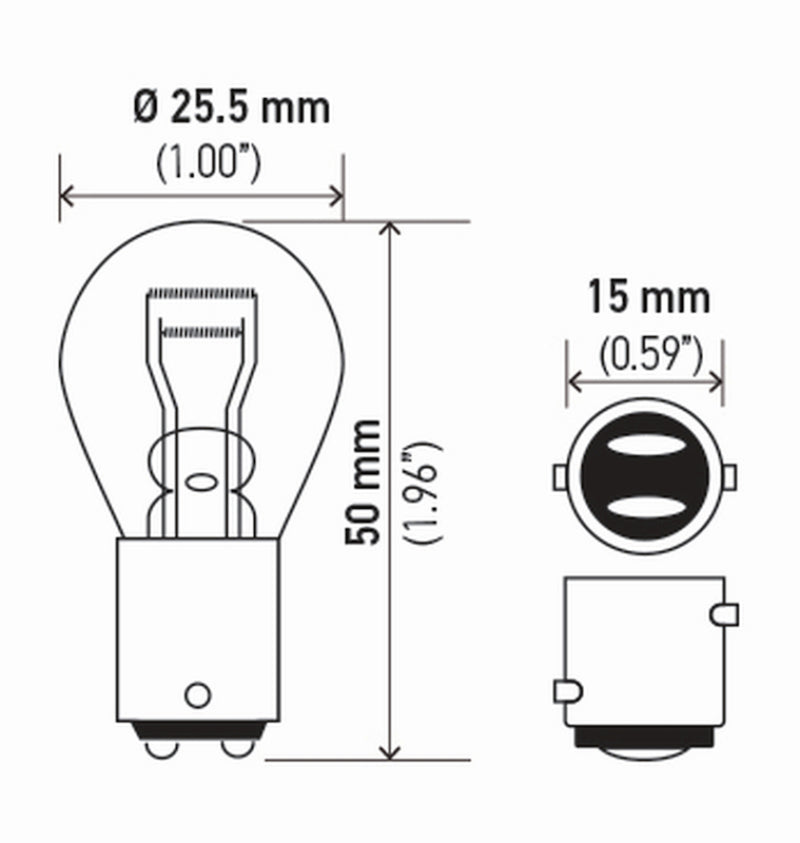 Hella Bulb 7528 12V 21/5W Bay15D S8 Sb