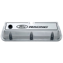 Load image into Gallery viewer, Ford Racing Logo Die-Cast Black Valve Covers Polished