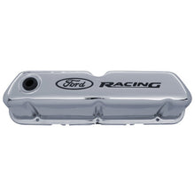 Load image into Gallery viewer, Ford Racing Logo Stamped Steel Valve Covers - Chrome