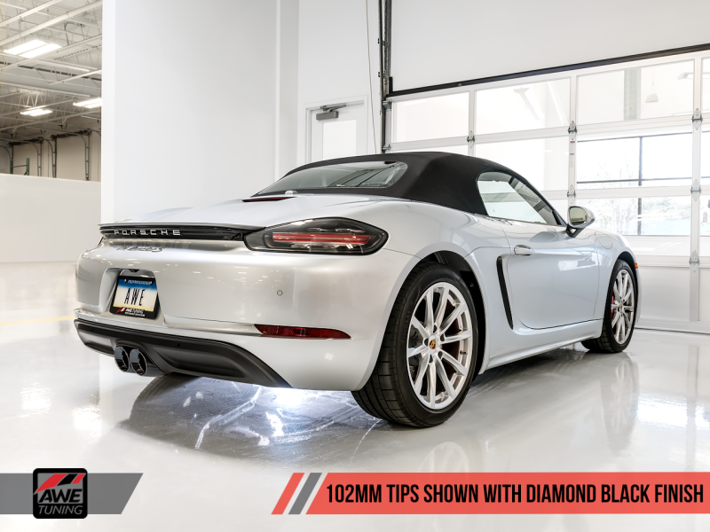 AWE Tuning Porsche 718 Boxster / Cayman SwitchPath Exhaust (PSE Only) - Diamond Black Tips