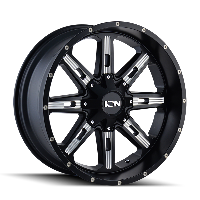 ION Type 184 17x9 / 8x165.1 BP / -12mm Offset / 130.8mm Hub Satin Black/Milled Spokes Wheel