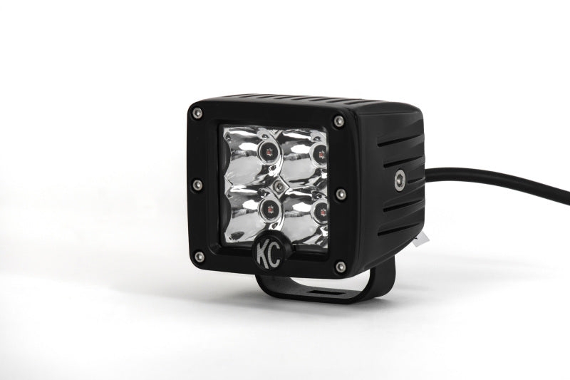 KC HiLiTES C-Series 3in. C3 LED Light Amber 12w Spot Beam (Single) - Black