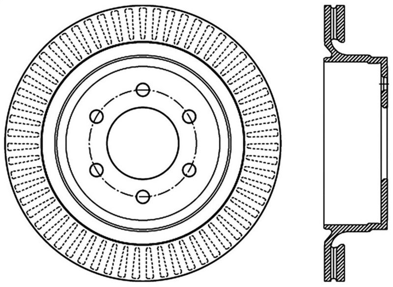 StopTech 12-14 Ford F-150 w/ 6 Lug Rear Right Slotted Sport Cryo Brake Rotor