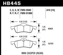 Load image into Gallery viewer, Hawk 02-06 Mini Cooper / Cooper S  Blue Race Rear Brake Pads