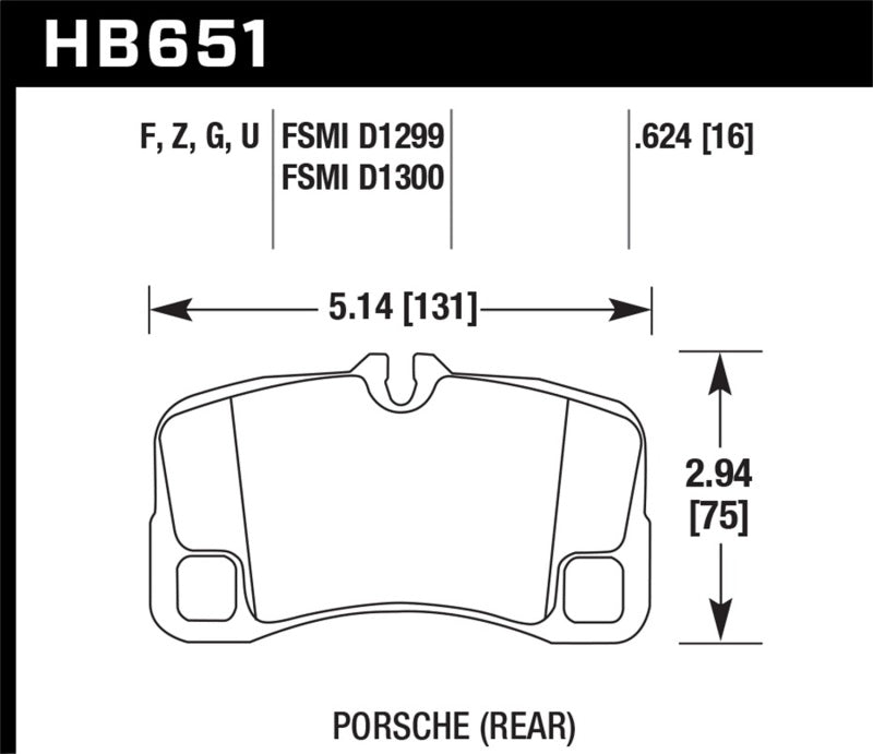 Hawk 07-08 Porsche 911 Turbo/911 GT3/911 GT3 CUP Rear DTC-60 Race Brake Pads