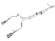 Load image into Gallery viewer, AWE Tuning 22-23 GMC Sierra 1500 AT4X 6.2L 0FG Catback Split Dual (Flat Bumper) - Chrome Silver Tips
