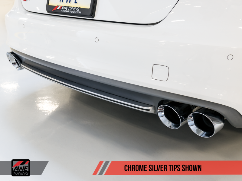 AWE Tuning Audi C7 / C7.5 S7 4.0T Touring Edition Exhaust - Polished Silver Tips