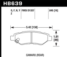 Load image into Gallery viewer, Hawk 10-15 Chevrolet Camaro 3.6L / 08-14 Cadillac CTS (w/JE5/J55 Brakes) DTC-60 Race Rear Brake Pads