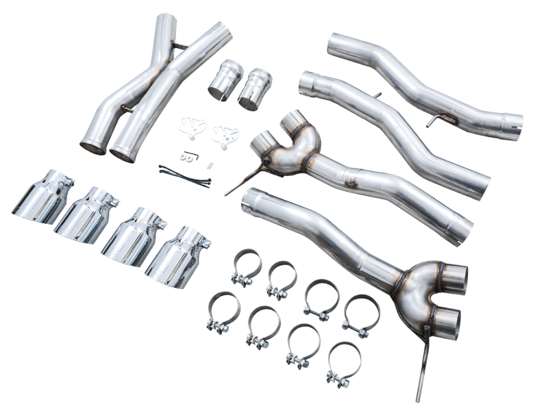 AWE Track Edition Catback Exhaust for BMW G8X M3/M4 - Chrome Silver Tips